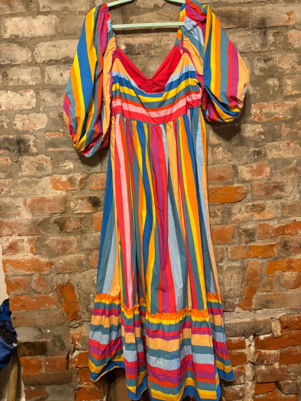 Farm Rio Striped Scarf Maxi Ruffled Dress - Picture 7 of 9